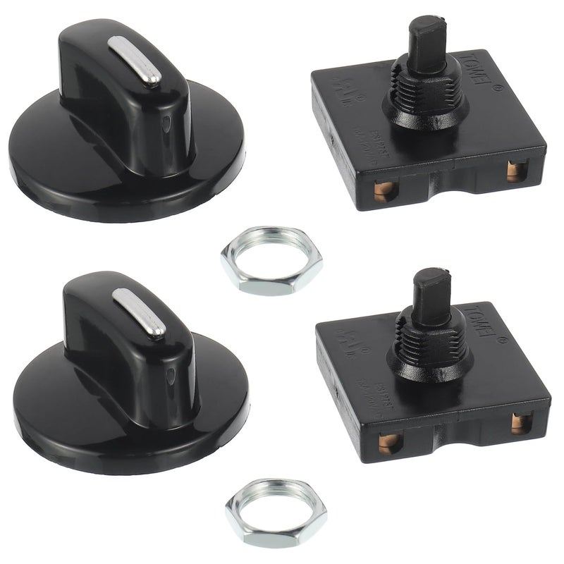 EPLZON مفتاح دوار 13A-125V/10A-250V 4-موضع 3-سرعة محدد سرعة عالمي مع مقبض (عبوة من 2 قطعة) - Image 1